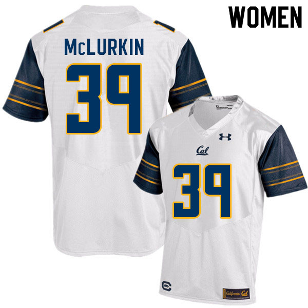 Women #39 Evan McLurkin Cal Bears College Football Jerseys Sale-White - Click Image to Close